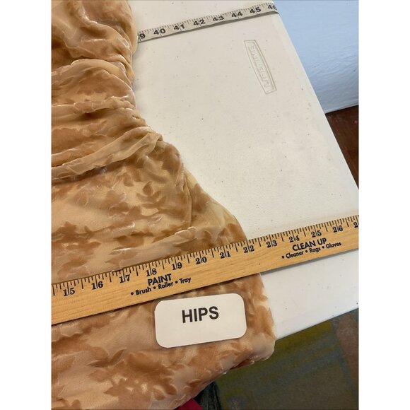 Revelry Jade Floral Burnout‎ Dress Gown One Shoulder Champagne Size 16 NWT - Picture 14 of 15